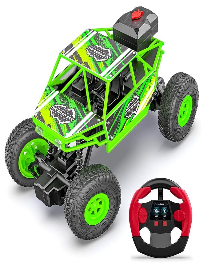 Mirana Duster 2WD RC Car Toy for Kids | Rechargeable USB C-Type Offroad Monster Truck with Smoke Exhaust | High Speed ATV Remote Control Rock Crawler | Gift for Boys & Girls (Smoke - Green) - Image 1